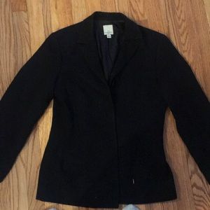 Lined black blazer with zipper pockets